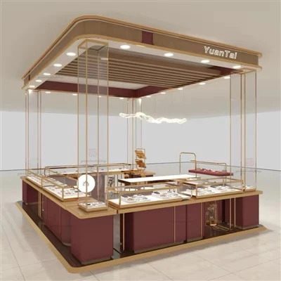 Kiosk obchodního centra s výstavou šperků