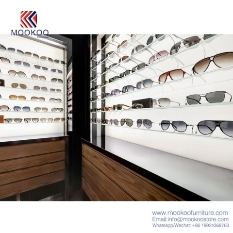 Nábytkové sluneční brýle Design Wood and Glass Cabinet Showcase
