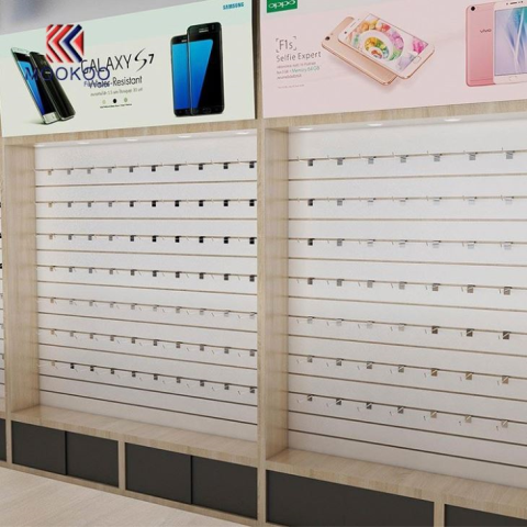 Dřevěný mobilní displej Nástěnná police