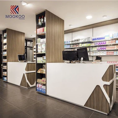 Přizpůsobená dřevěná lékárnická vitrína